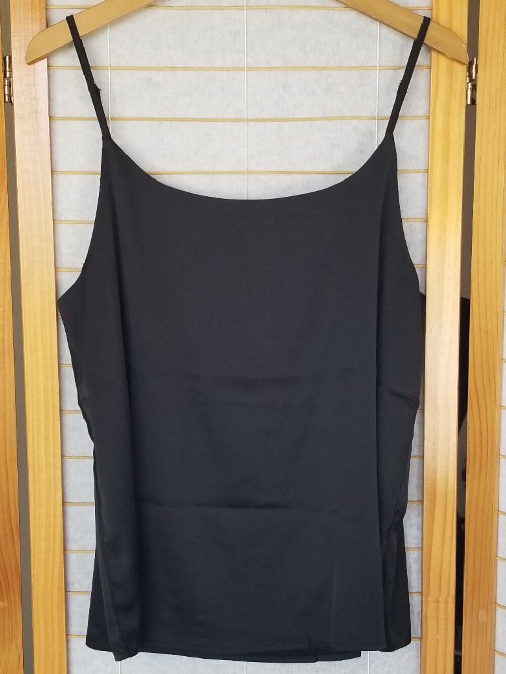 NWT Wantschun Black Womens Cami Top Size Large Romantic Vacation Beach Goth